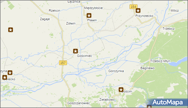 mapa Błotno gmina Zwierzyn, Błotno gmina Zwierzyn na mapie Targeo