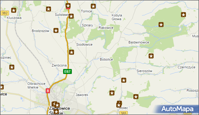 mapa Bobolice gmina Ząbkowice Śląskie, Bobolice gmina Ząbkowice Śląskie na mapie Targeo