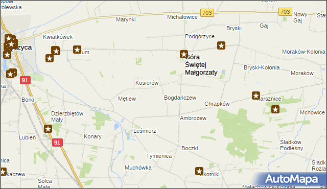 mapa Bogdańczew, Bogdańczew na mapie Targeo