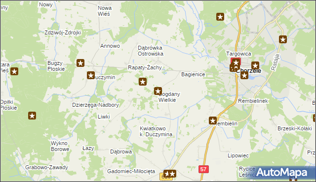 mapa Bogdany Wielkie, Bogdany Wielkie na mapie Targeo