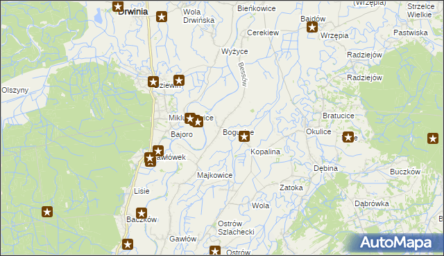 mapa Bogucice gmina Bochnia, Bogucice gmina Bochnia na mapie Targeo