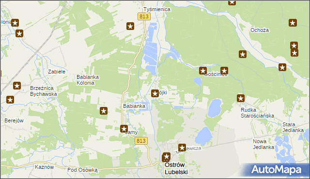 mapa Bójki, Bójki na mapie Targeo