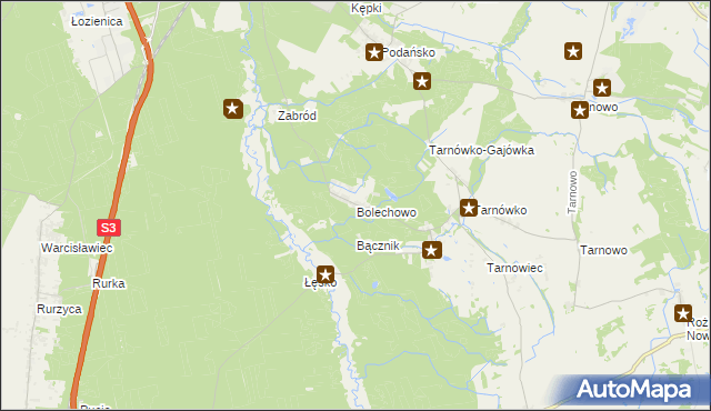 mapa Bolechowo gmina Goleniów, Bolechowo gmina Goleniów na mapie Targeo