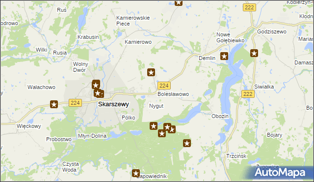 mapa Bolesławowo gmina Skarszewy, Bolesławowo gmina Skarszewy na mapie Targeo