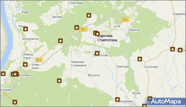 mapa Boluminek, Boluminek na mapie Targeo