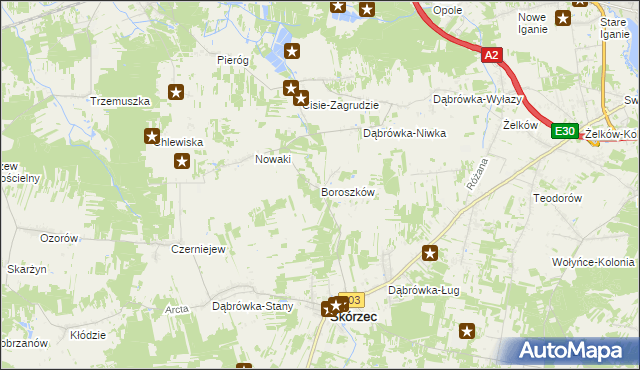 mapa Boroszków, Boroszków na mapie Targeo
