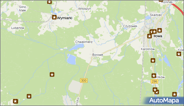 mapa Borowe gmina Iłowa, Borowe gmina Iłowa na mapie Targeo
