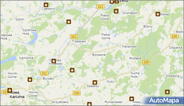 mapa Borowina gmina Przywidz, Borowina gmina Przywidz na mapie Targeo