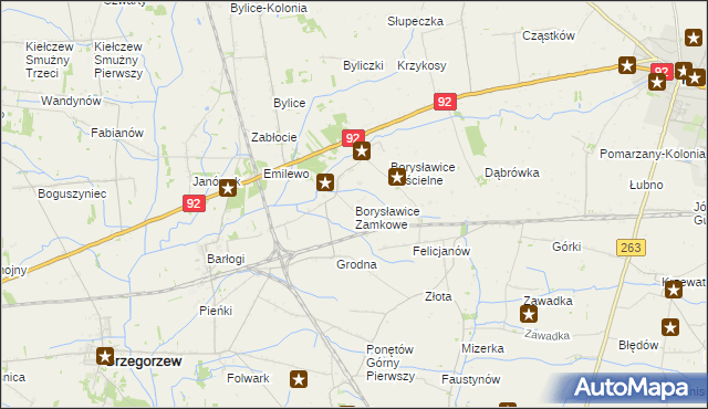 mapa Borysławice Zamkowe, Borysławice Zamkowe na mapie Targeo