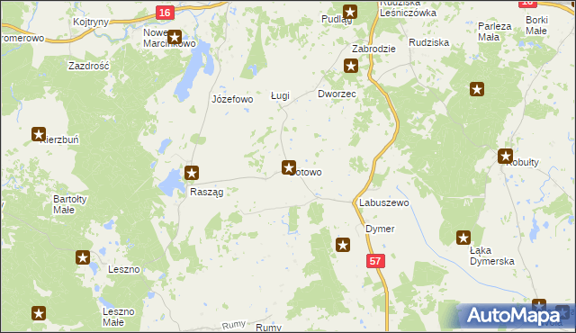 mapa Botowo, Botowo na mapie Targeo