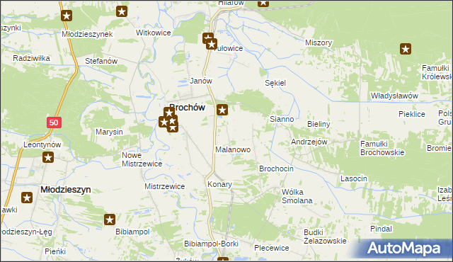 mapa Brochów-Kolonia, Brochów-Kolonia na mapie Targeo