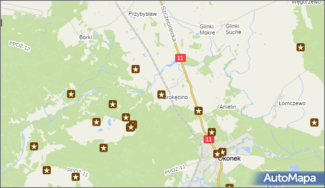 mapa Brokęcino, Brokęcino na mapie Targeo