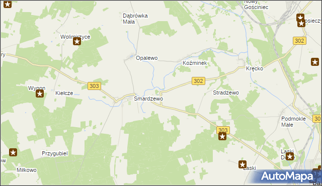 mapa Brudzewo gmina Szczaniec, Brudzewo gmina Szczaniec na mapie Targeo
