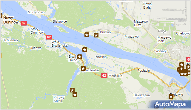 mapa Brwilno gmina Nowy Duninów, Brwilno gmina Nowy Duninów na mapie Targeo