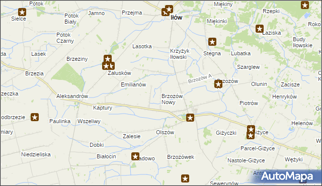 mapa Brzozów Nowy, Brzozów Nowy na mapie Targeo