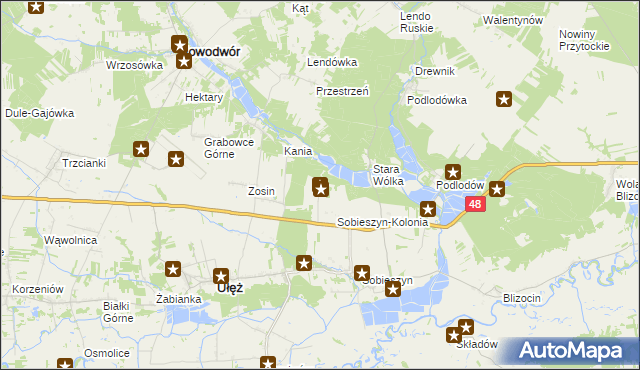 mapa Brzozowa gmina Ułęż, Brzozowa gmina Ułęż na mapie Targeo