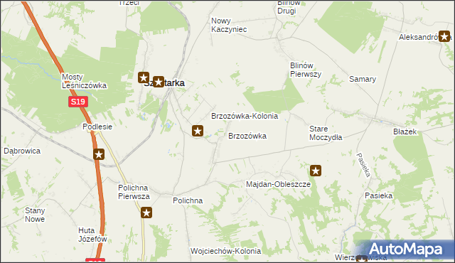 mapa Brzozówka gmina Szastarka, Brzozówka gmina Szastarka na mapie Targeo