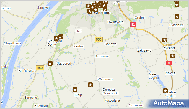 mapa Brzozowo gmina Kijewo Królewskie, Brzozowo gmina Kijewo Królewskie na mapie Targeo