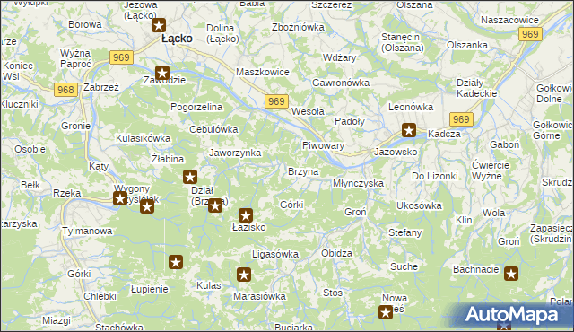 mapa Brzyna, Brzyna na mapie Targeo