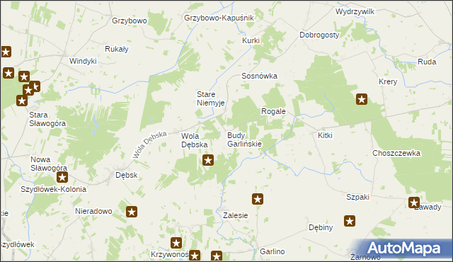 mapa Budy Garlińskie, Budy Garlińskie na mapie Targeo