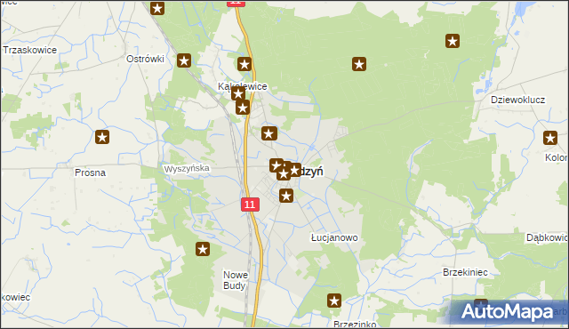 mapa Budzyń powiat chodzieski, Budzyń powiat chodzieski na mapie Targeo
