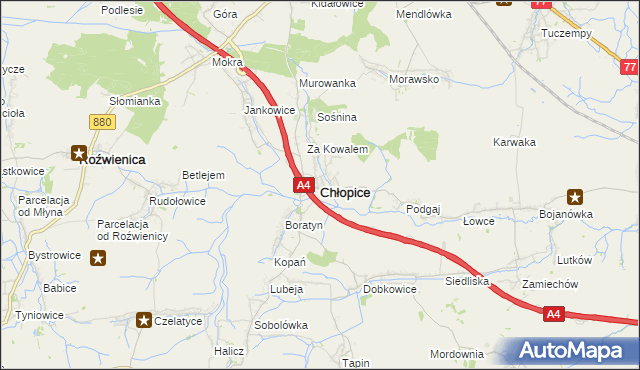 mapa Chłopice, Chłopice na mapie Targeo