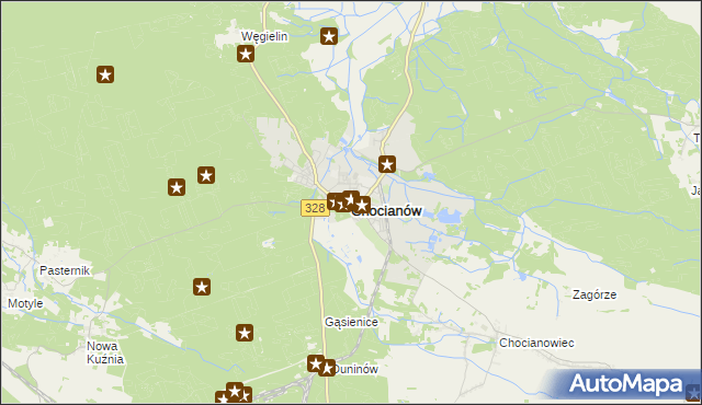 mapa Chocianów, Chocianów na mapie Targeo
