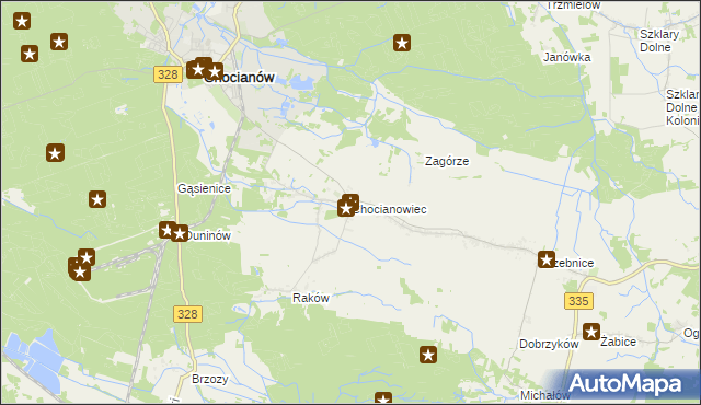 mapa Chocianowiec, Chocianowiec na mapie Targeo