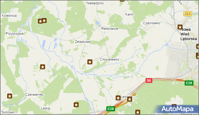 mapa Chocielewko, Chocielewko na mapie Targeo