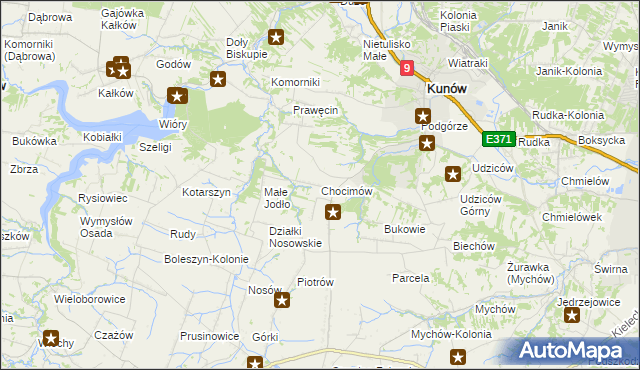 mapa Chocimów, Chocimów na mapie Targeo