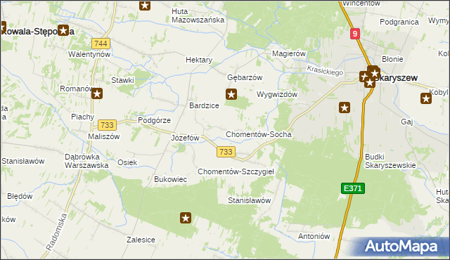 mapa Chomentów-Socha, Chomentów-Socha na mapie Targeo