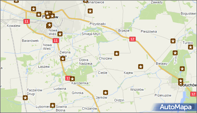 mapa Chorzew gmina Pleszew, Chorzew gmina Pleszew na mapie Targeo