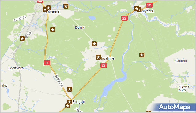 mapa Chwalimie, Chwalimie na mapie Targeo