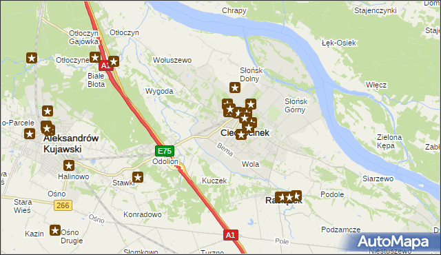 mapa Ciechocinek, Ciechocinek na mapie Targeo