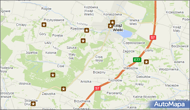 mapa Cisia Wola, Cisia Wola na mapie Targeo