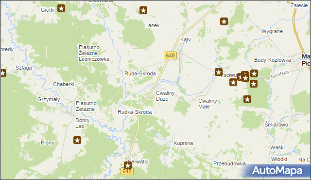 mapa Cwaliny Duże, Cwaliny Duże na mapie Targeo