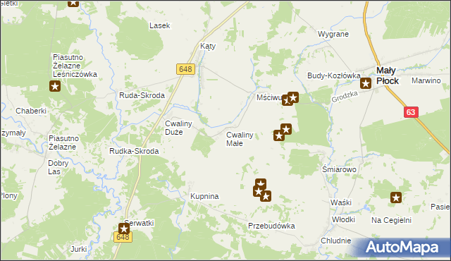 mapa Cwaliny Małe, Cwaliny Małe na mapie Targeo