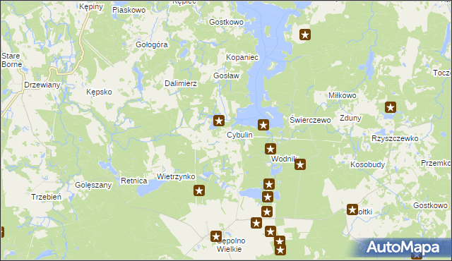 mapa Cybulin gmina Biały Bór, Cybulin gmina Biały Bór na mapie Targeo
