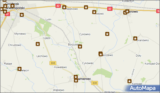 mapa Cykowo, Cykowo na mapie Targeo