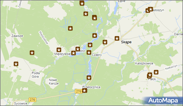 mapa Cząbry, Cząbry na mapie Targeo