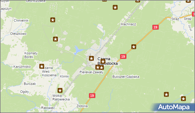 mapa Czarna Białostocka, Czarna Białostocka na mapie Targeo