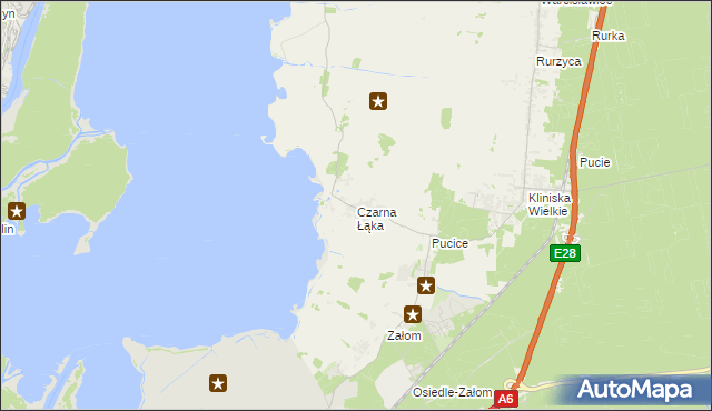 mapa Czarna Łąka, Czarna Łąka na mapie Targeo