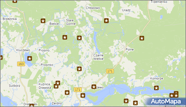 mapa Czarne Wielkie, Czarne Wielkie na mapie Targeo