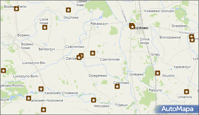 mapa Czarnominek, Czarnominek na mapie Targeo