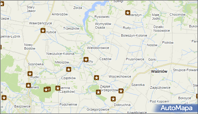 mapa Czażów, Czażów na mapie Targeo