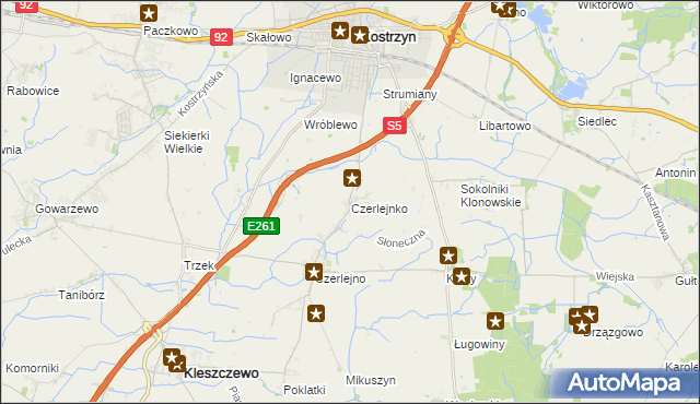 mapa Czerlejnko, Czerlejnko na mapie Targeo