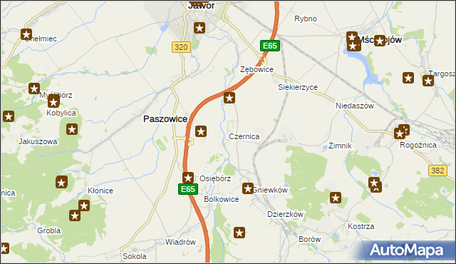 mapa Czernica gmina Dobromierz, Czernica gmina Dobromierz na mapie Targeo