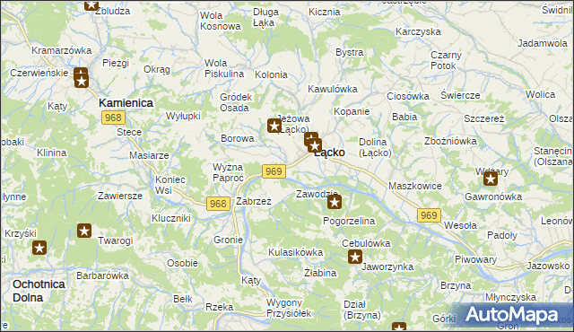 mapa Czerniec gmina Łącko, Czerniec gmina Łącko na mapie Targeo