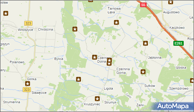mapa Czernina Dolna, Czernina Dolna na mapie Targeo