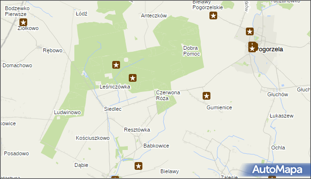 mapa Czerwona Róża, Czerwona Róża na mapie Targeo